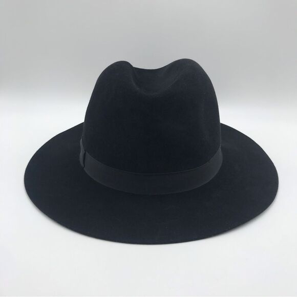 Stetson 100% Fur Felt Black Fedora Style Hat Wide Full Brim Womens Accessories - Picture 7 of 12